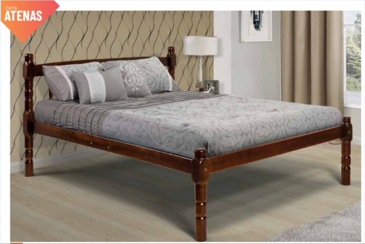 Cama Casal Madeira Atenas Torneado