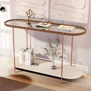 Aparador Alamanda Castanho/Offwhite Pé Bronze