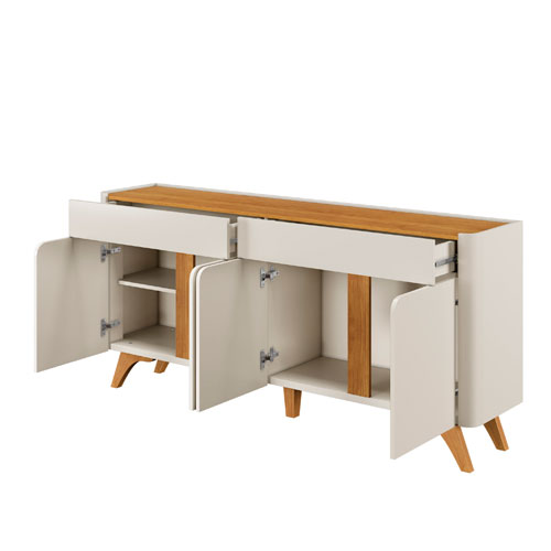 Aparador Buffet Arcus 4 Portas OffWhite/Naturalle - Image 2