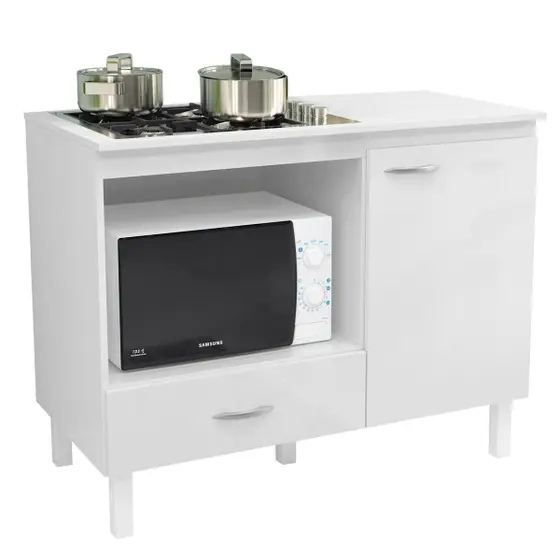 Balcão Cooktop Blane 1.05m Branco