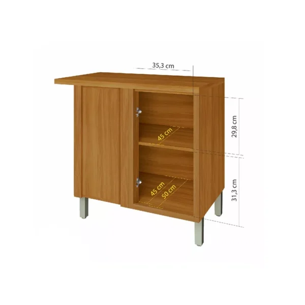 Modulo Imperatriz Nesher balcão Canto Dir/Esq 1 Porta - Image 3