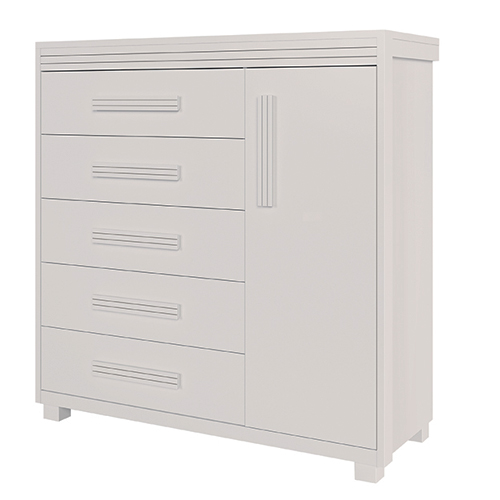 Comoda Londres  5 Gavetas 1 Porta 100% MDF - Image 2
