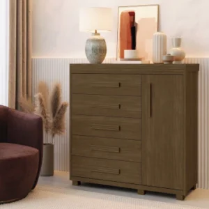 Comoda Londres  5 Gavetas 1 Porta 100% MDF