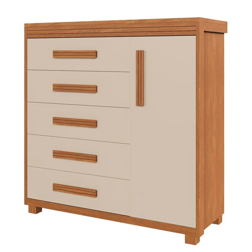 Comoda Londres  5 Gavetas 1 Porta 100% MDF - Image 4
