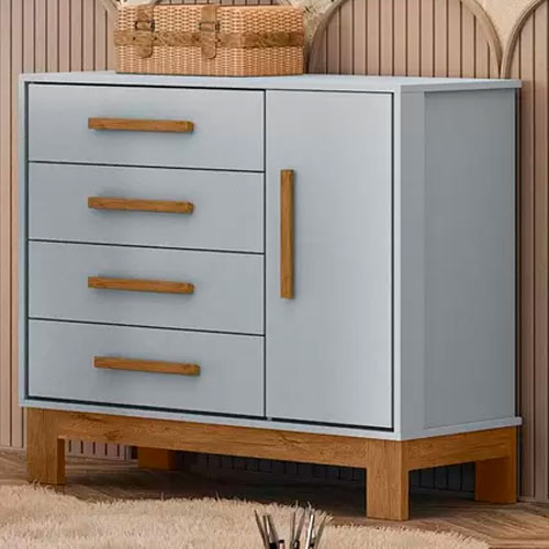 Comoda Q Encanto Slim 4 Gavetas 1 Porta