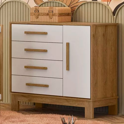 Comoda Q Encanto Slim 4 Gavetas 1 Porta - Image 3