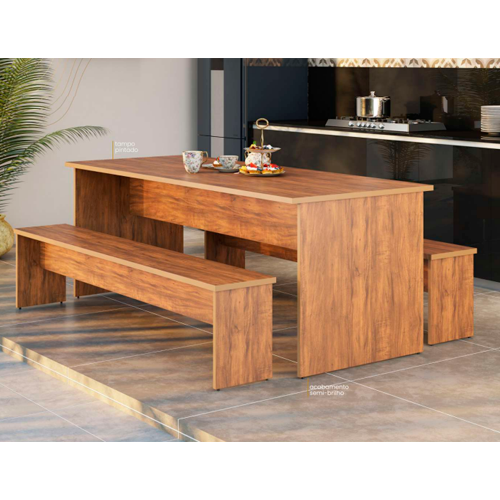Conjunto Festivo/Spin Split Mesa 2 Metros + 2 Bancos