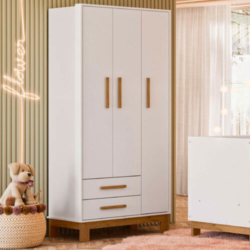 Guarda Roupa Q Encanto Slim 3 Portas 2 Gavetas - Image 4