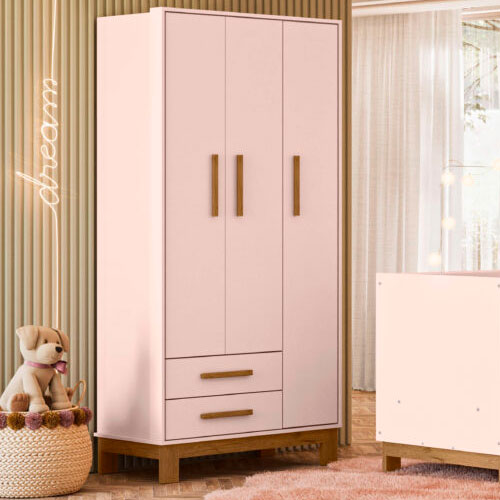 Guarda Roupa Q Encanto Slim 3 Portas 2 Gavetas - Image 2