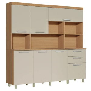 Kit Cozinha Nobreza 2,10m 7 Portas 2 Gavetas 100% MDF