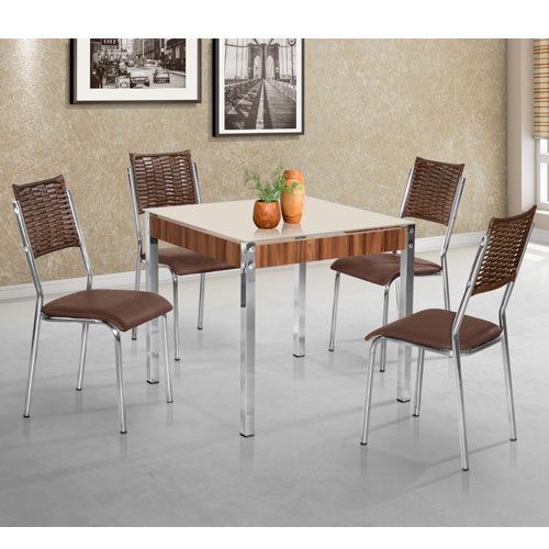 Mesa Atuale 80x80cm c/ 4 Cadeiras