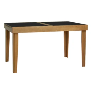 Mesa Estelita Imbuia Preta com Vidro Extensível 1,10m Fechada e 1,60m Aberta