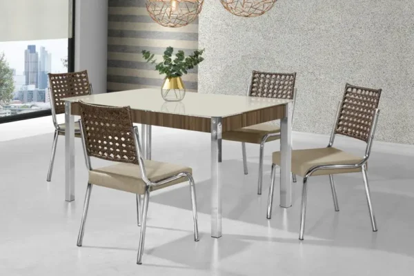 Mesa Facinare 1,20x0,80m c/ 4 Cadeiras - Image 2