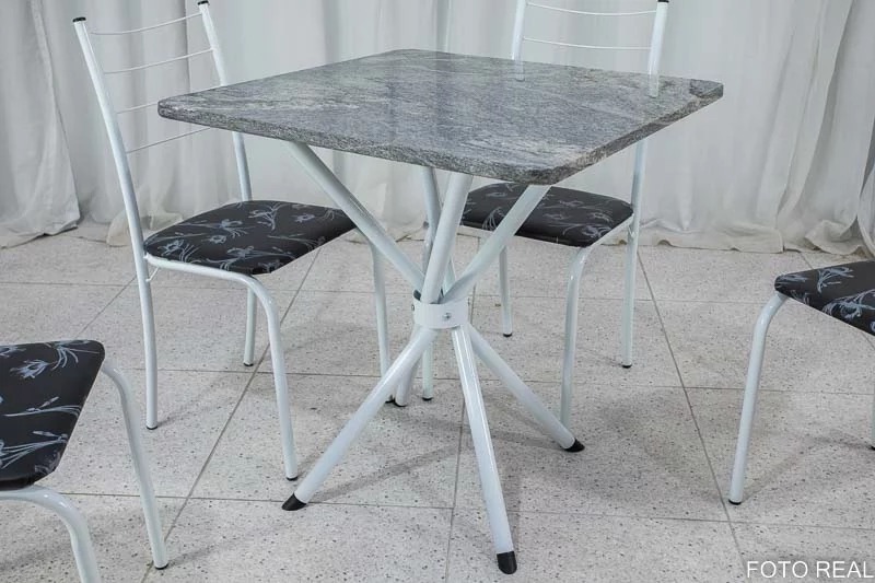 Mesa Granito Topazio 70x70 + Base Ferro
