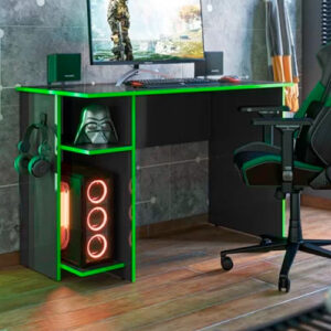 Mesa Gamer Preto Fosco/Verde