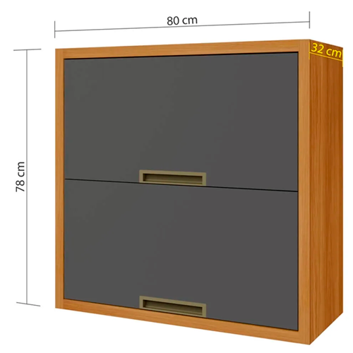 Modulo Imperatriz Nesher Armário Aéreo 2 Portas Basculantes - Image 2